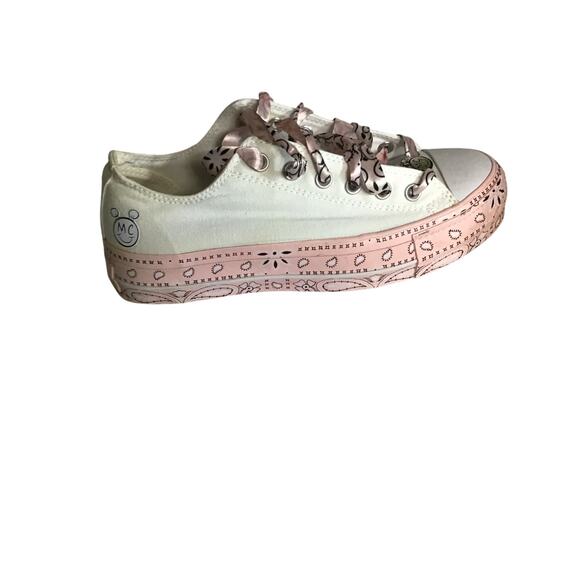 Converse x Miley Cyrus Platform Canvas Sneakers Sz.8.5 Pre owned  Pink/White - Picture 2 of 11